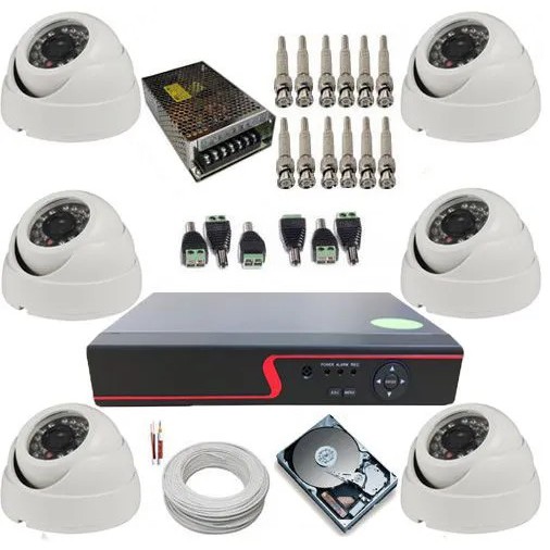 Sistema De Monitoramento 6 Câmeras Dome Ahd 1.0 Mp Dvr Stand Alone 8 Canais