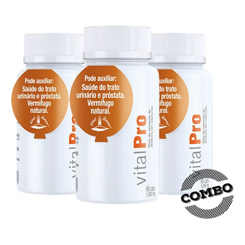 3x Vital Pro - Óleo De Semente De Abóbora 180caps - Prostata