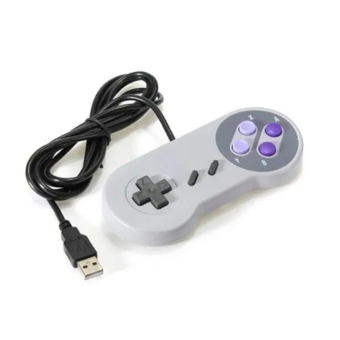 Kit 2 Controles Usb Supernintendo Farmicom Joystick