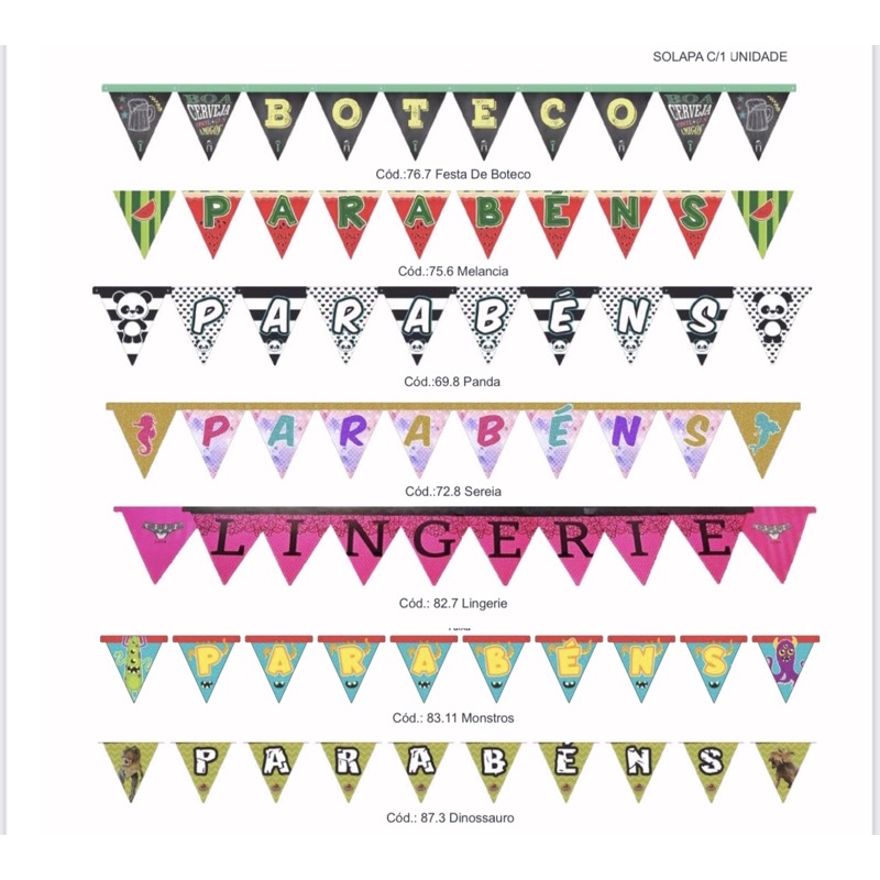 faixas para aniversário infantil ( já vem pronta ) em Oferta na Shopee