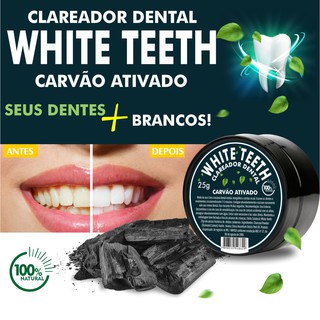 carvão ativado clareador dental 100% natural White teeth