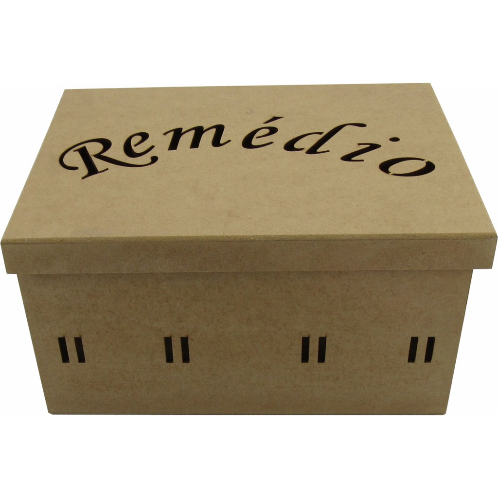 Caixa Organizadora Remédio Com Tampa Vazada 25x18x14 cm MDF