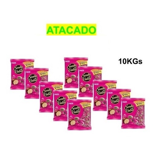 Kit com 10 Pacotes Bombom Sonho De Valsa 1kg - Atacado
