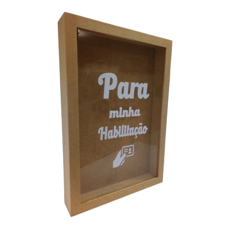 Quadro Cofre Em Mdf 27x17cm Para Minha Habilitação carro moto