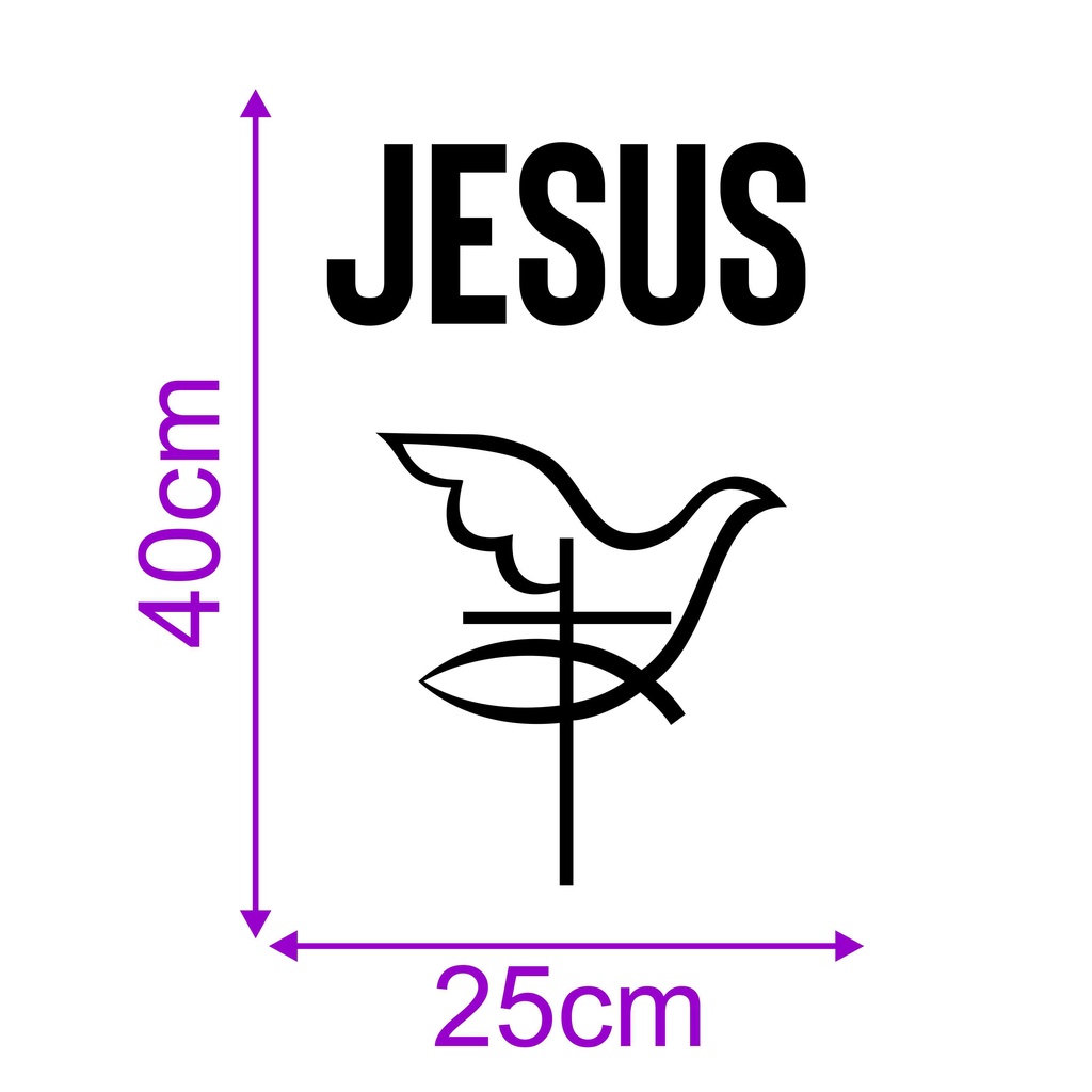 Adesivo (40x25cm) Cruz+Jesus P/ Púlpito Igreja Fé PULP - LM012
