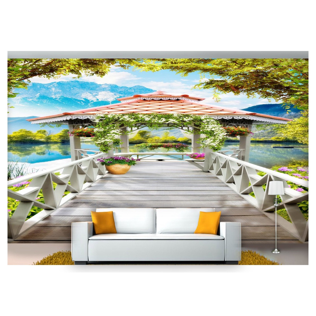 papel de parede Paisagem Digital Gazebo 3D 6m² DAV51
