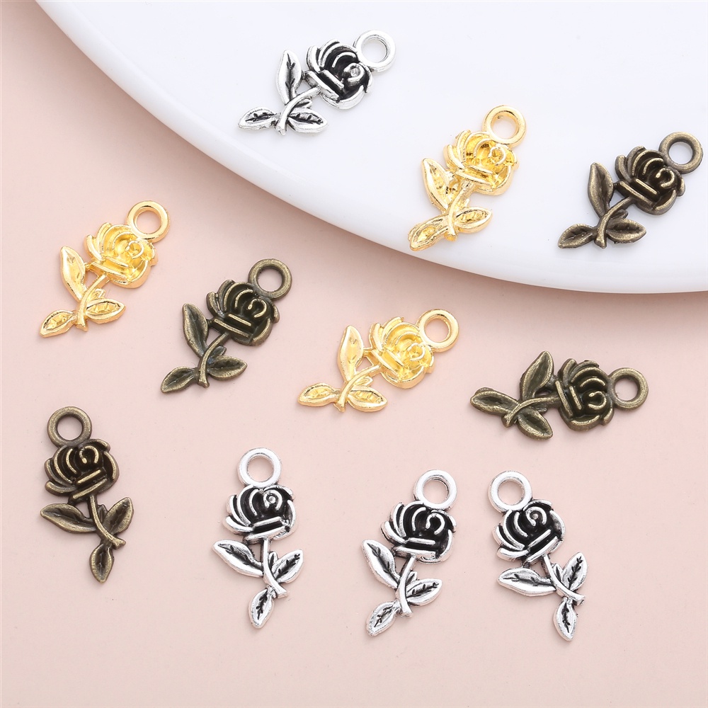 20 Pçs/set Delicados Localização Rosas Do Vintage Charme Acessórios Para A Menina Jóias Personalizadas Fazendo DIY Colar De Pingente