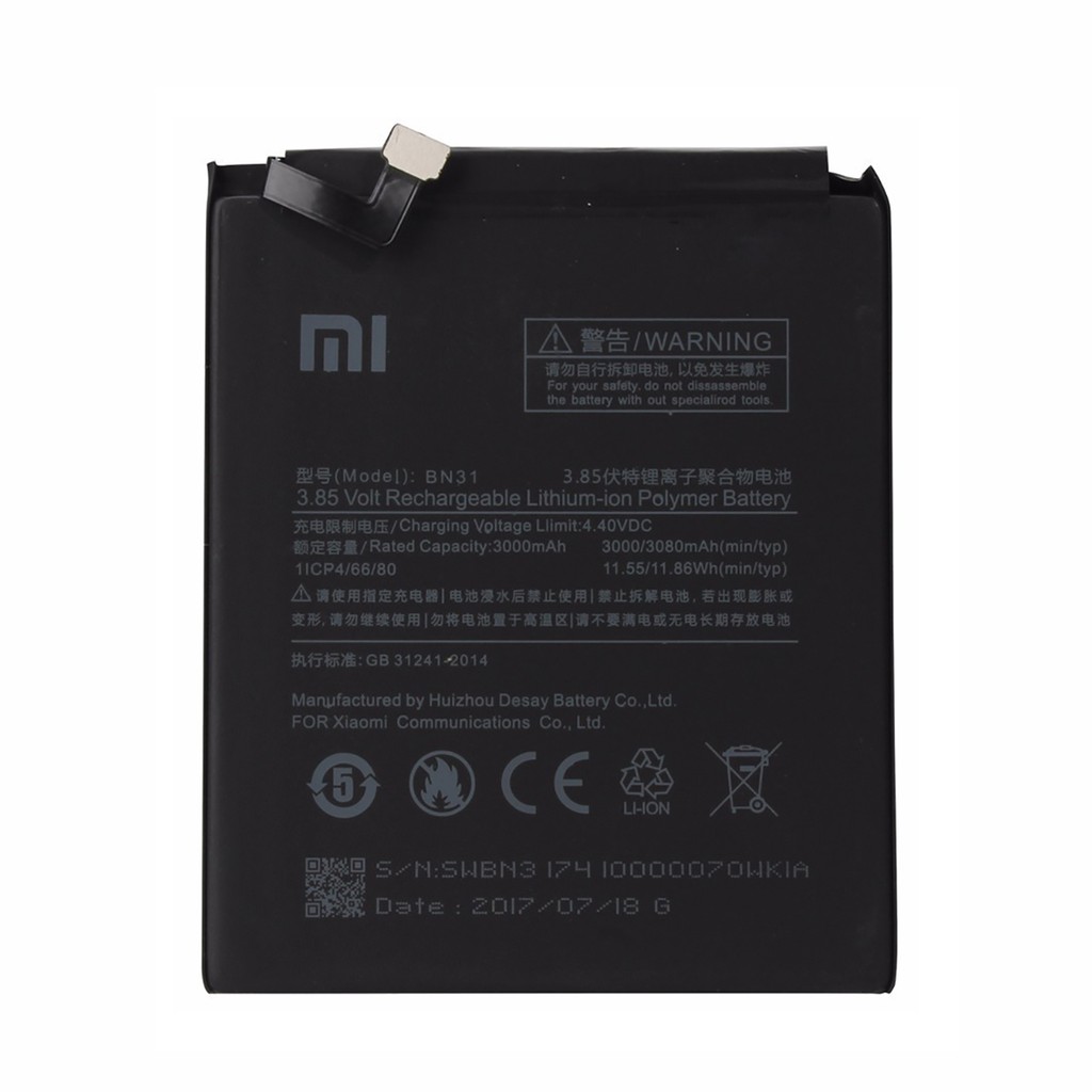 Bateria Mi A1 / Mi 5x Original Xiaomi Modelo BN31 + Garantia