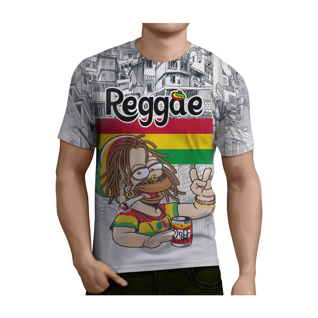 Camisa camiseta personalizada homer simpsons reggae desenho tv