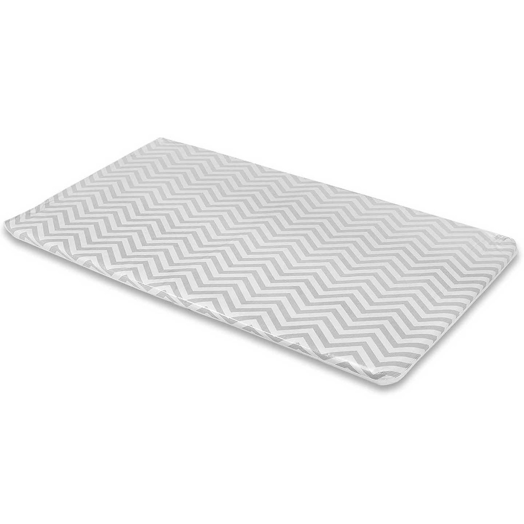 Trocador Para Cômoda de Bebe Chevron - Trocador De Fralda Bebê ZigZag Cinza Com Branco