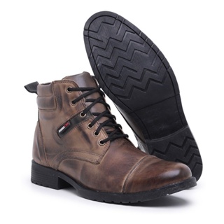 Bota Coturno Masculino Couro Legitimo Romacini em Oferta na Shopee