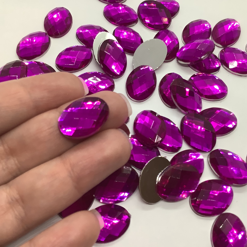 Chaton Para Colagem Oval 13x18mm Pacote com 50 Unidades