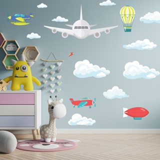 Adesivo Decorativo De Parede Infantil Avião nas Nuvens em Oferta na Shopee