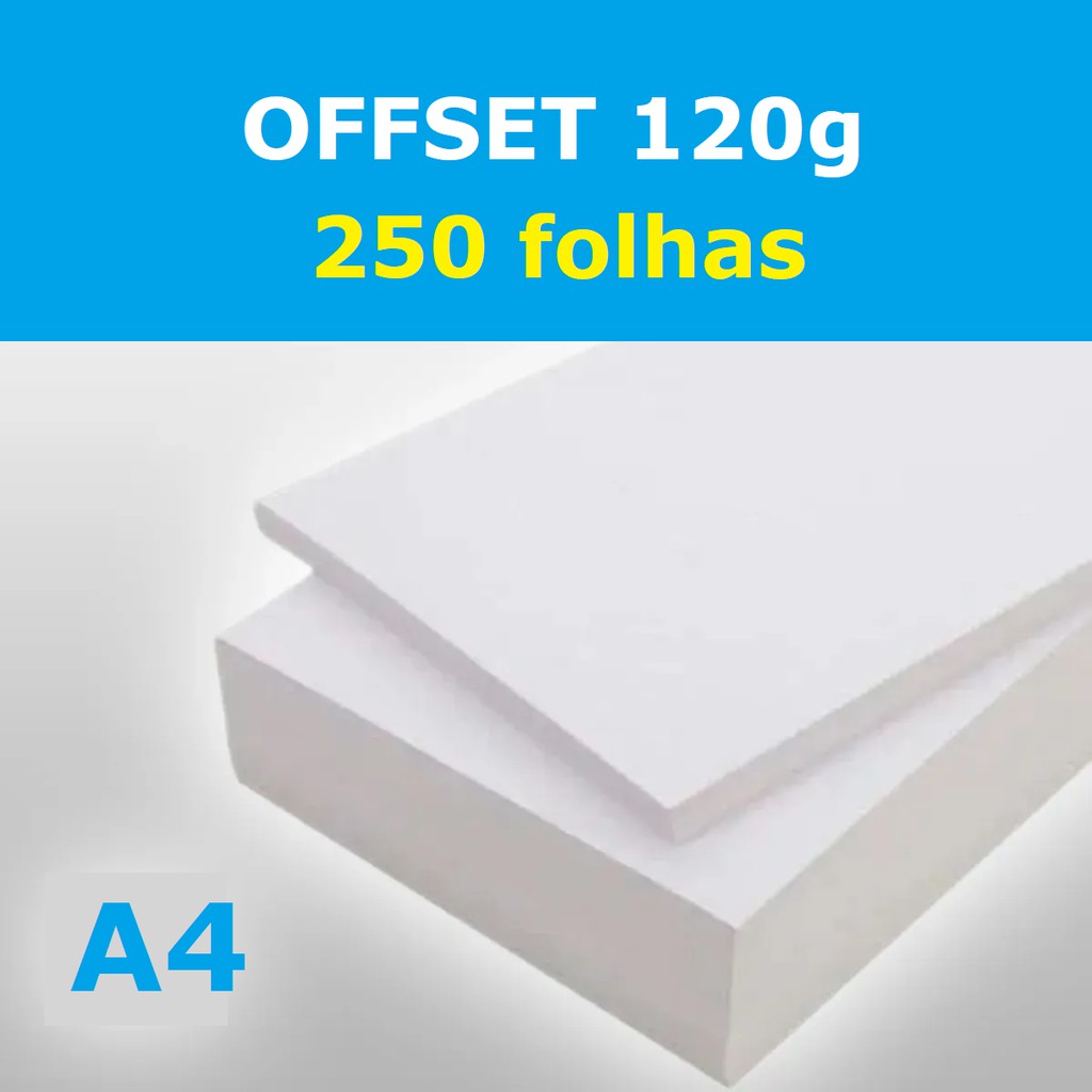 Papel Offset 120g Caixa Com 250 Folhas Tamanho A4 Branco