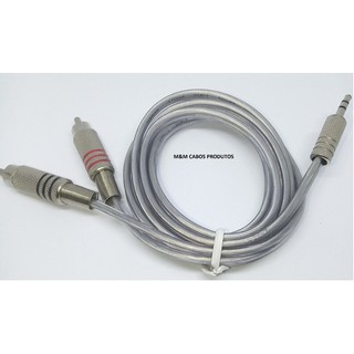 Cabos P2 Estéreo X 2 Rca 1 Metro Blindado 100% Promoção em Oferta na Shopee