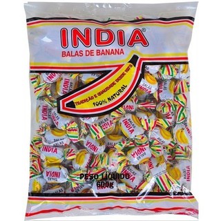 Bala De Banana Índia Pacote 600g - Índia