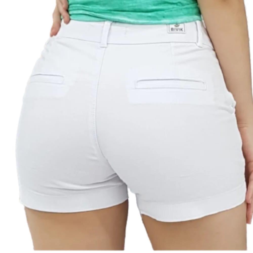 Short Fem Social Bivik Sarja C/ Lycra Levanta Bumbum Cores em Oferta na Shopee