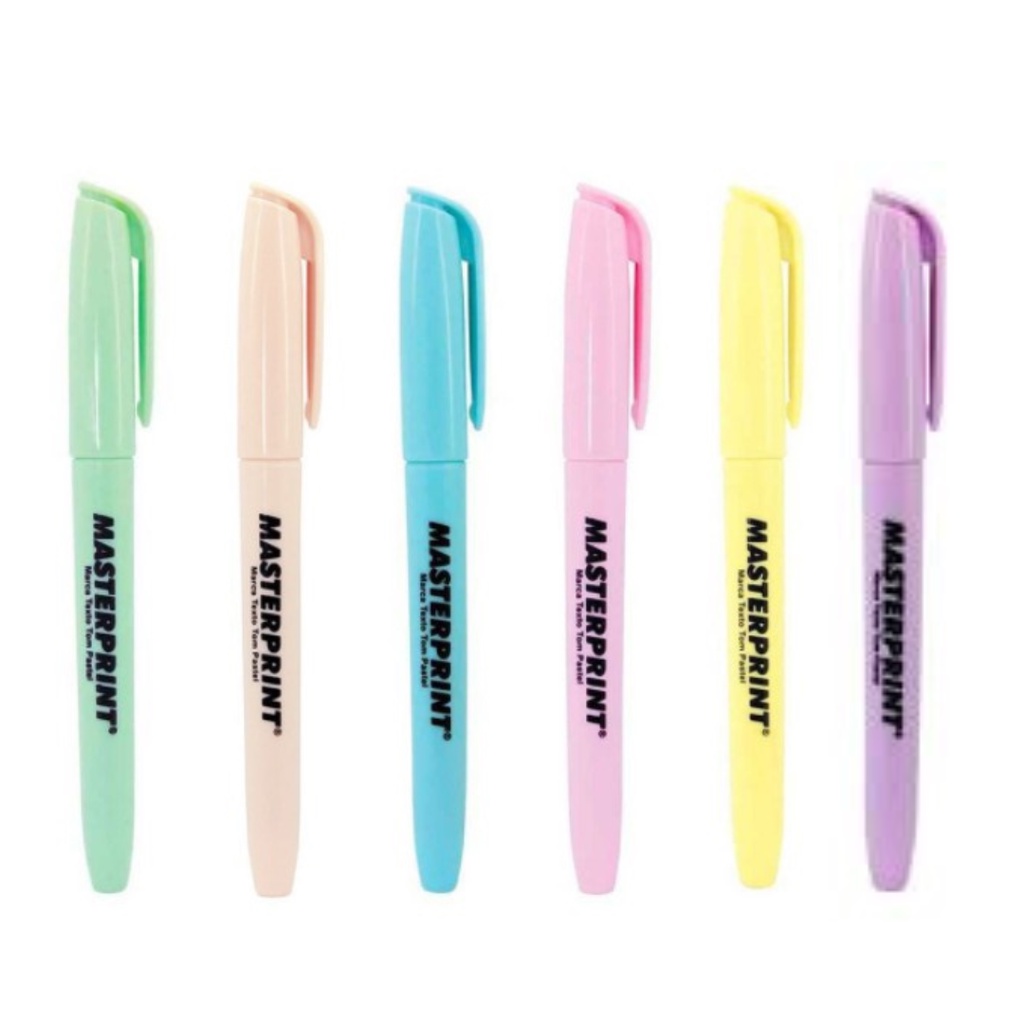 Kit Caneta Marca Texto Tom Pastel com 06 Cores - Masterprint em Oferta na Shopee