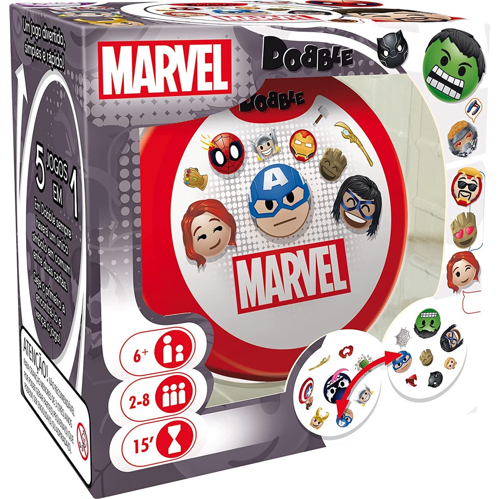 Jogo de Cartas Dobble Marvel Emoji Galapagos