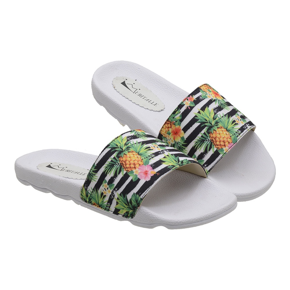 Chinelo Sandália Sola Branca Antiderrapante Slide Anatômica Feminino Estampas Verão Praia Férias Macia