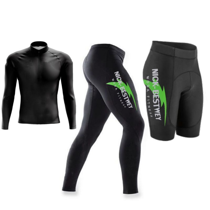 Kit Camisa Calça E Bermuda Ciclismo Bike Mtb Masculino Com Forro Multigomos De Dupla Camada D90