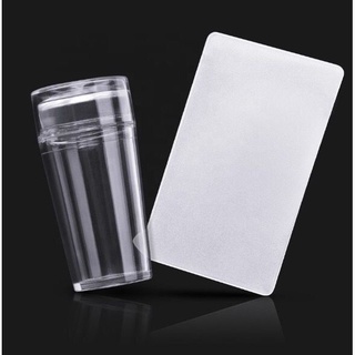 Carimbo de Unha Ponta de Silicone e Placa de Plástico
