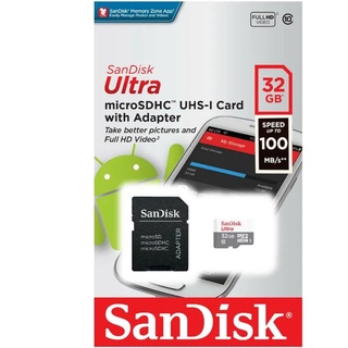 Cartão de Memoria 32gb Sandisk Micro Sd Ultra Classe 10 100mbs Original Lacrado