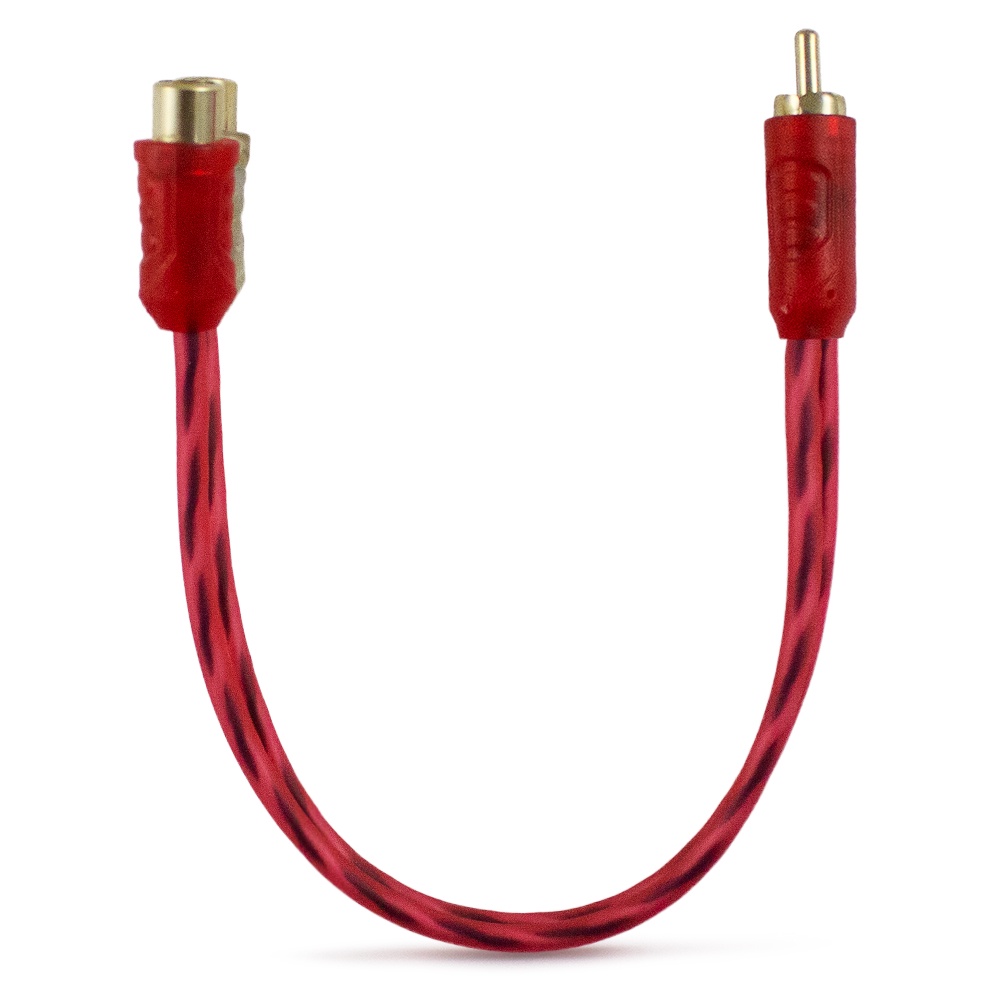 Cabo Rca Automotivo Cristal Matte E-tech 20 Cm Y 2 Fêmeas 1 Macho Flexível Conectores Alta Pressão Banhados Ouro 2F 1M