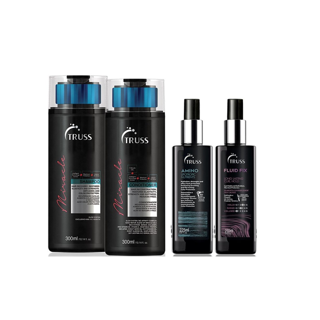 Truss Miracle Shampoo e Condicionador e Amino e Fluid Fix