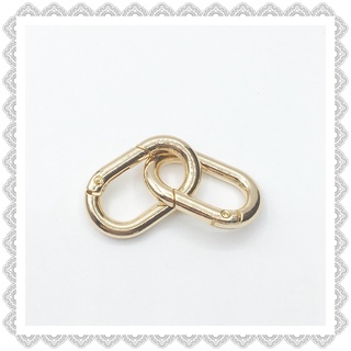 Mosquetão Dourado Articulado Oval Para Alça de Bolsa - Médio Kit 2 Peças
