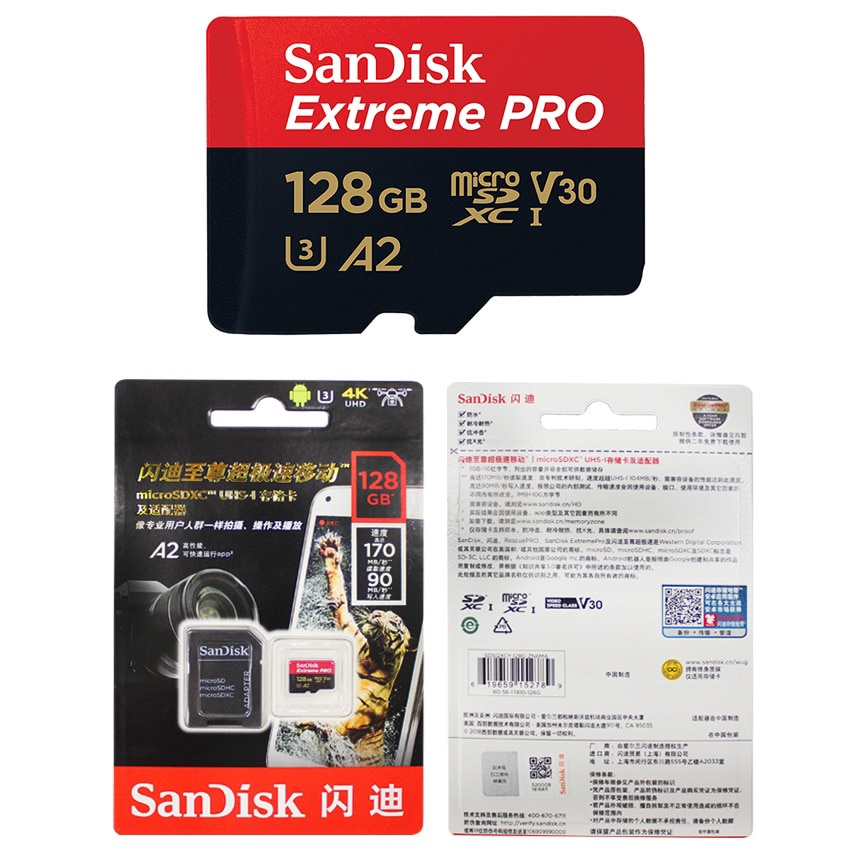 Cartão De Memória Sandisk Sd 16/32/64/128/256/512GB Velocidade 170mb / S  Micro Sd | Shopee Brasil