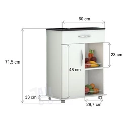 Armário / Fruteira De Cozinha Base Microondas C/ Rodinhas