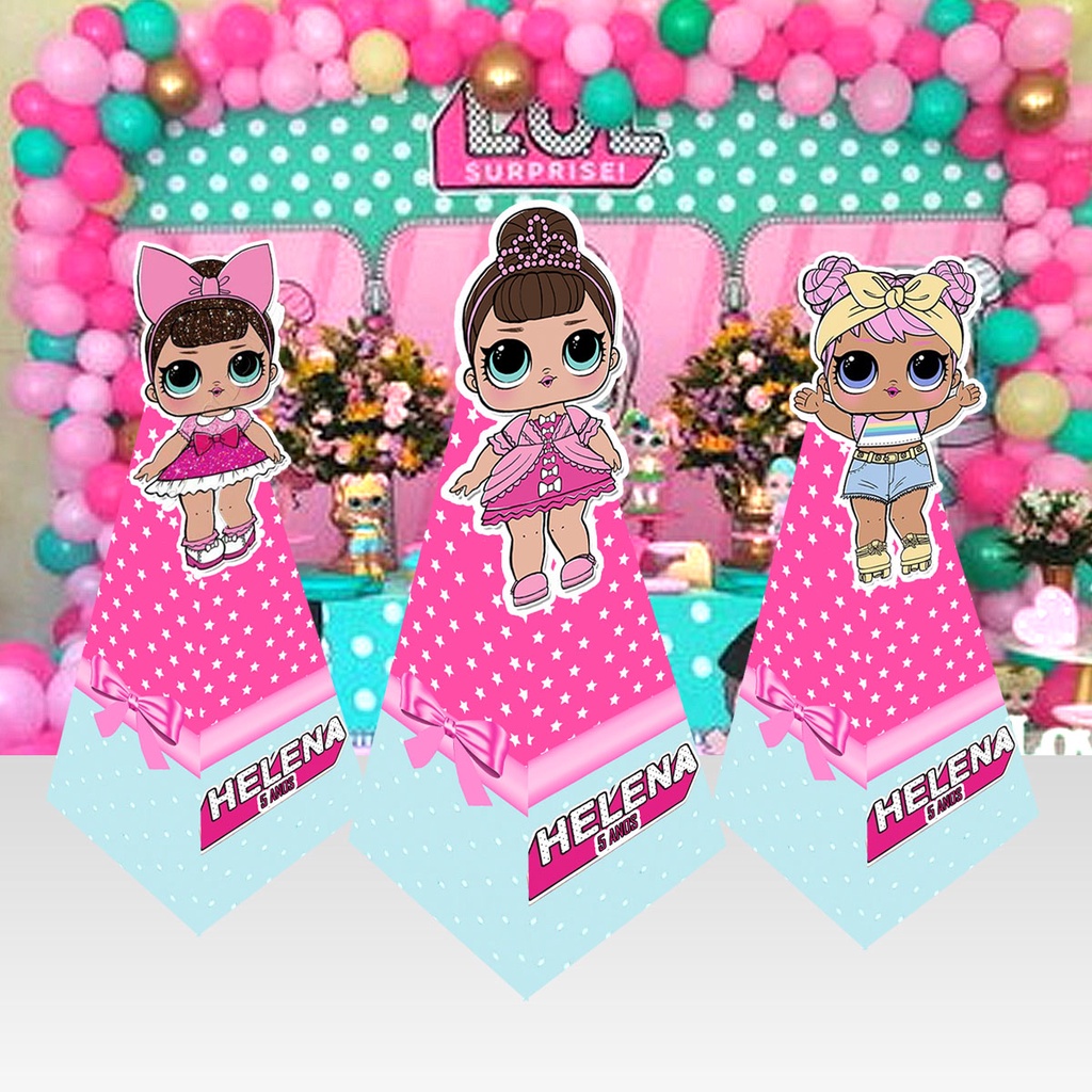 10 Caixa Cone Pirâmide Lol Personalizada Caixinhas lol Unicórnio Lembrancinhas para Aniversário
