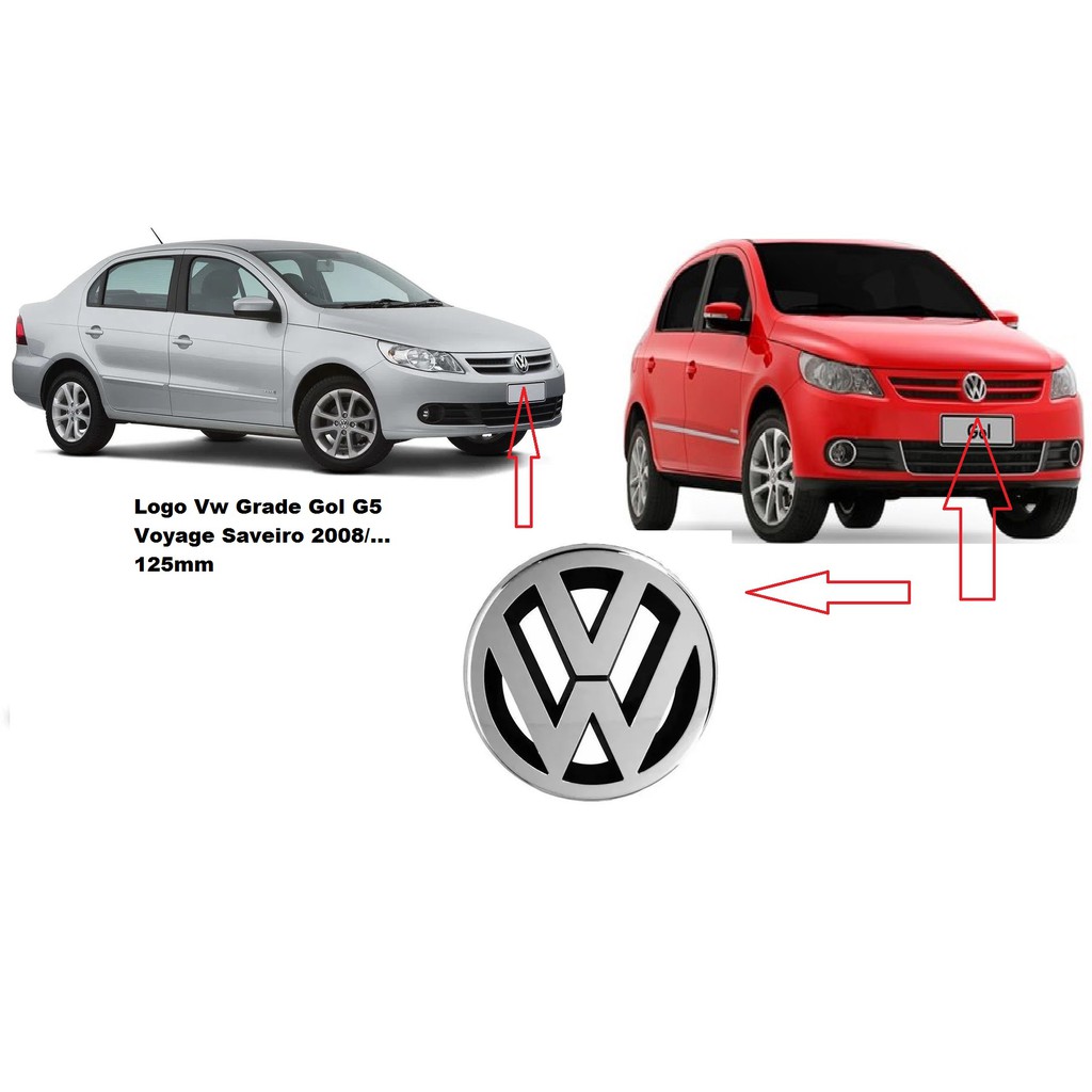 Emblema Grade Dianteira VW Gol Saveiro Voyage G5 2009 em diante em Oferta na Shopee