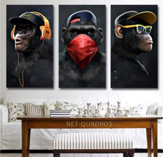 Quadros 3 peças macaco gangue dos macacos em Oferta na Shopee