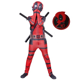 Fantasia Criança Deadpool Macacão Infantil Bodysuit Carnaval Festa Halloween Cosplay Boys Superhero Traje