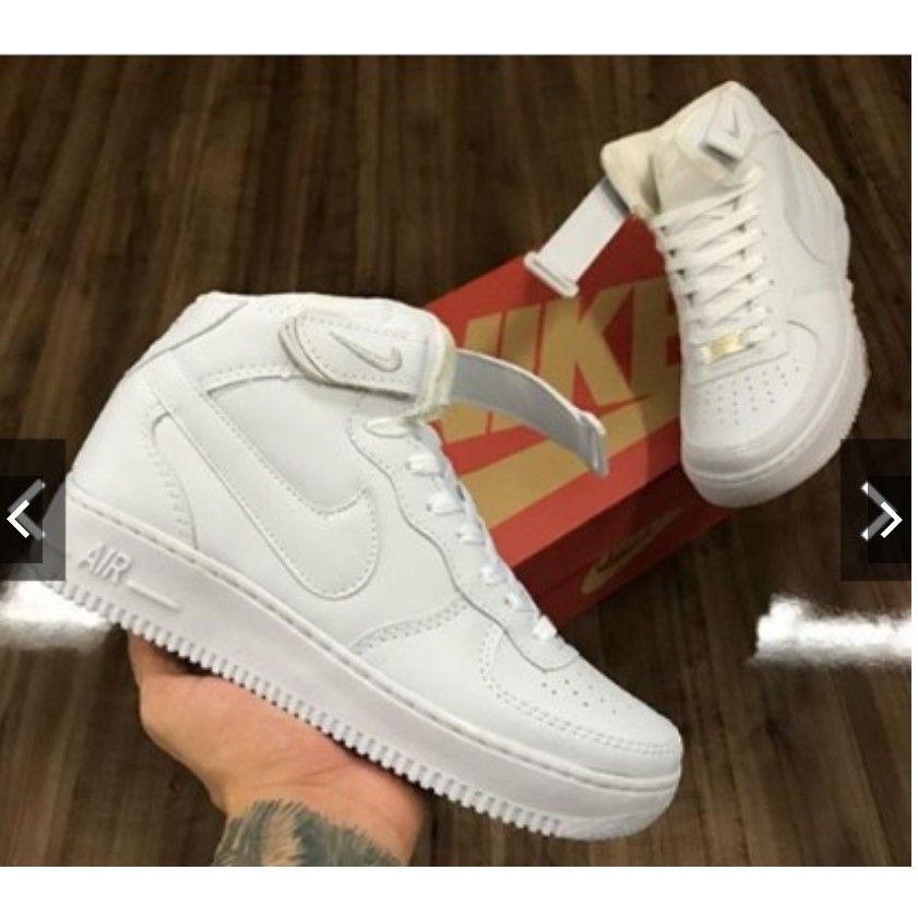 Tênis Nike Air Force 1 Cano Alto Branco Masculino!!! | Shopee Brasil