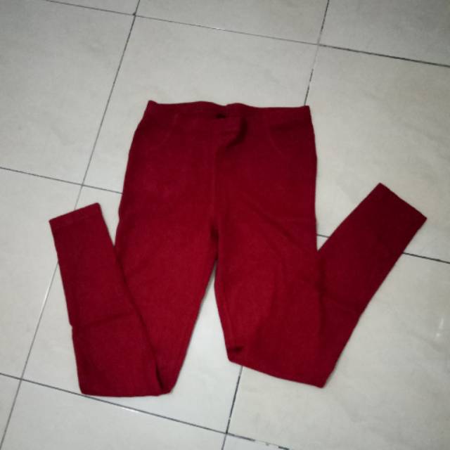 [Prelovido] Meias-Calças/De Borracha/Leggings/LEJING RODEO ORIGINAL MAROON/Red XL