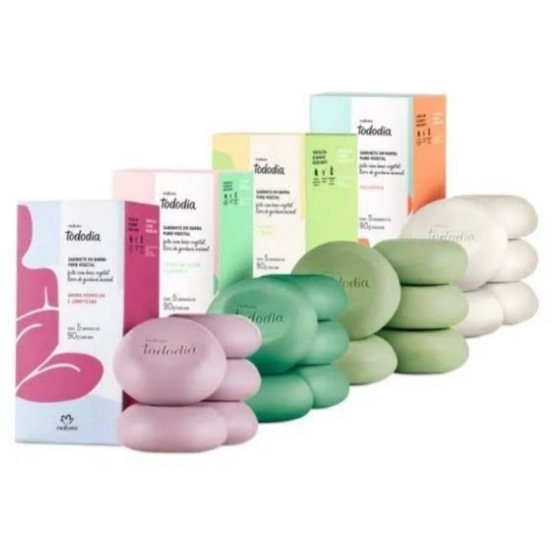 Combo 2 ou 3 Caixas de Sabonete Natura Todo dia Variadas atacado caixa com 5 unidades sabonetes.