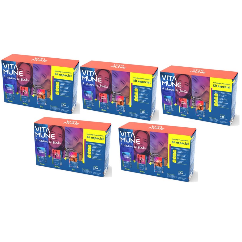 Kit 5 Caixa Vita Mune Familia Vita Mune Mulher Cimed C/60 + 1 Cx Vita ...