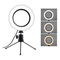 Ring Light Iluminador De Led Com Tripe de mesa Usb 16cm ou 6 polegadas Videos E Fotos