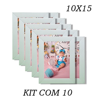 Kit com 10 Porta Retrato 10x15 Moldura Preta ou Branco