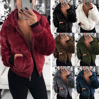 P-5GG Jaqueta De Inverno Quente Feminina Com Capuz De Lã Em Faux Fur Plus Size
