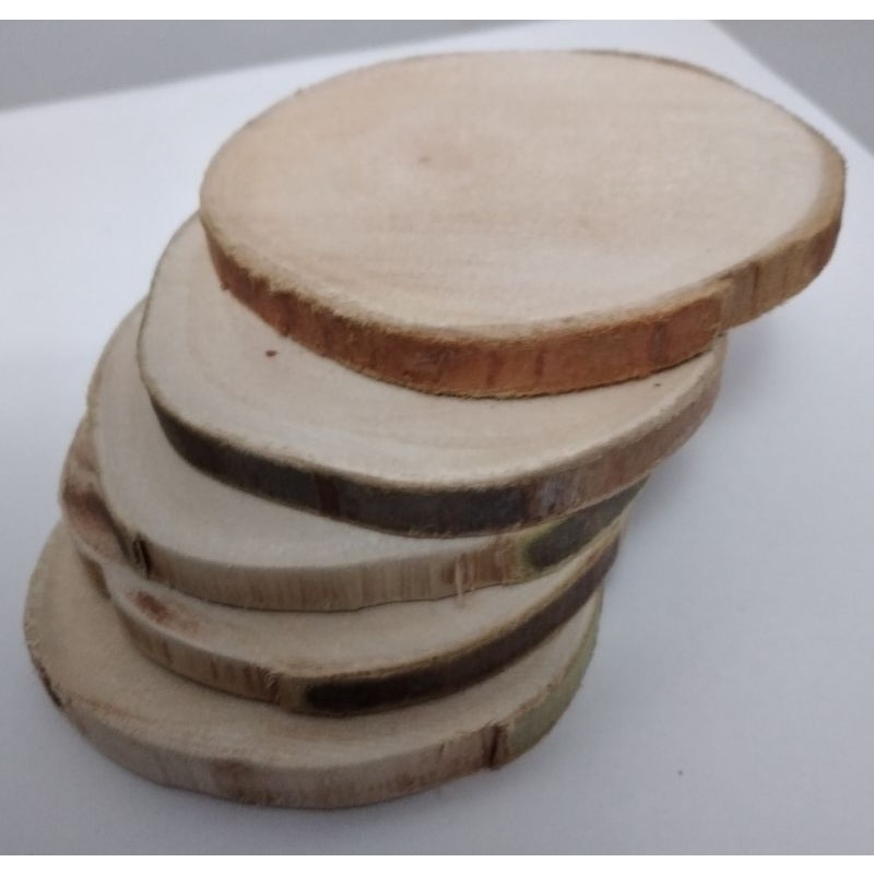 Lote de 30 Bolacha de Madeira tronco para decoração de 5 a 9 cm de diâmetro
