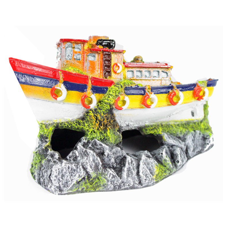 Enfeites Para Aquario - Barco Reboque em Oferta na Shopee