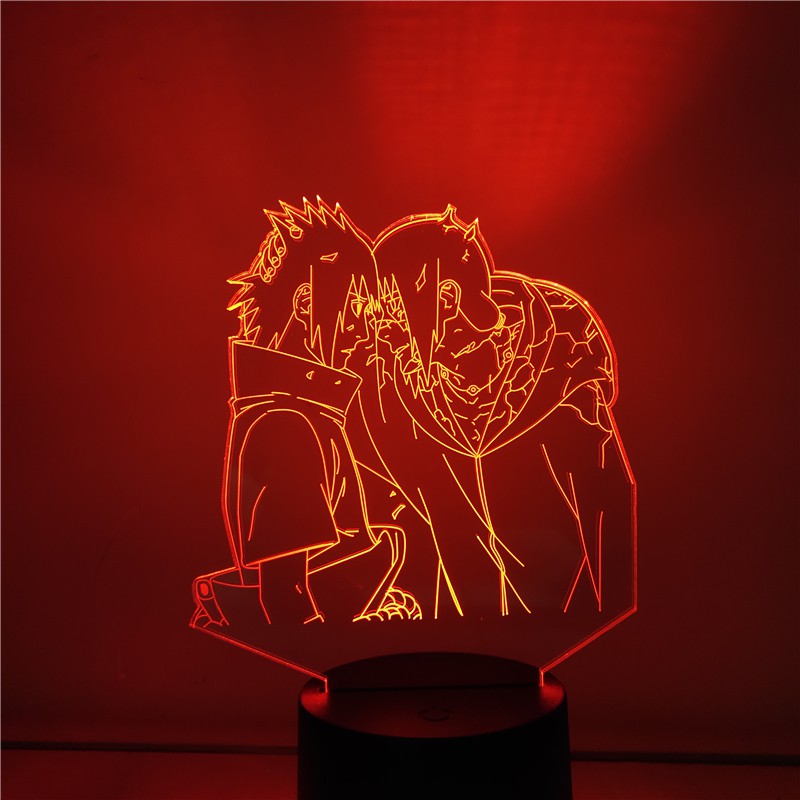 Anime Naruto Uchiha Sasuke Itachi Figure Lâmpada Led Noturna Jagermeister