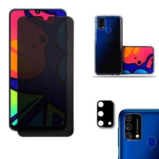 KIT Samsung Galaxy M21s | Película de Privacidade 3D - Capa Capinha Anti Impacto - Película da Câmera 3D