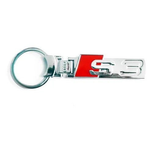 Chaveiro Audi S3 Cromado Sline S Line A3 A6 A8 Tt Sportback Metal Cromado Marca de Carro Brasão Logo