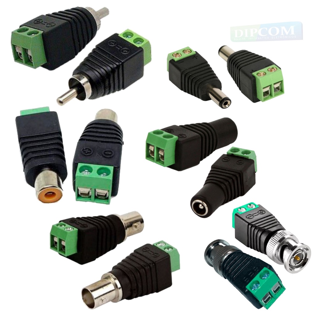 Adaptadores Para Camera - BNC Fêmea BNC Macho P4 Fêmea P4 Macho RCA Fêmea RCA Macho