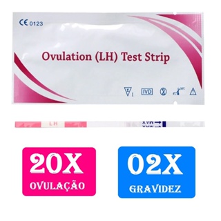 20 testes de ovulação + 2 testes de gravidez tira rosa em Oferta na Shopee
